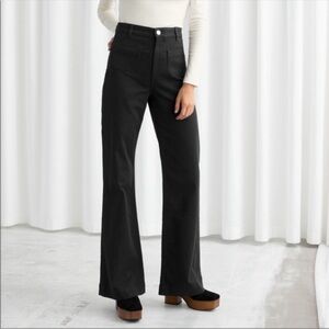 & OTHER STORIES Flared High Waisted 70s Retro Vintage Sailor Black Jeans